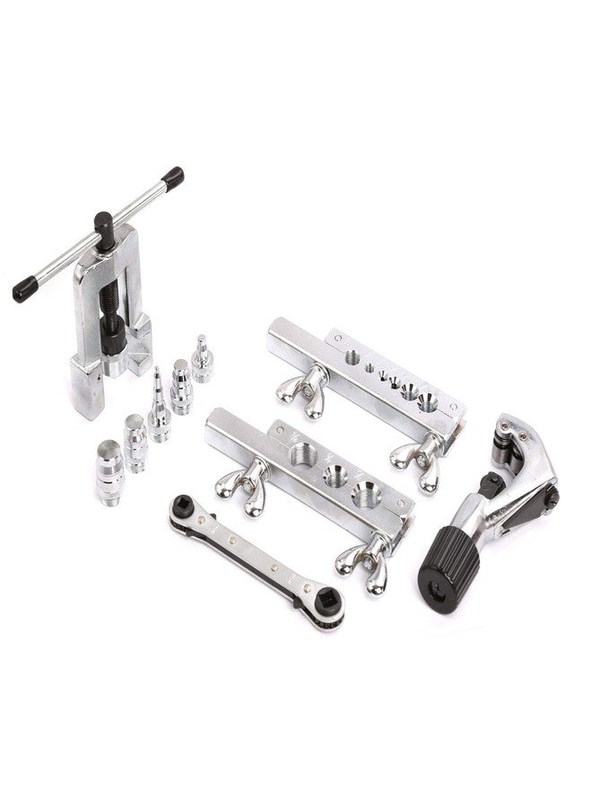 Mass Pro Heavy Duty Flaring Swaging Tool Set Tube Cutter Pipe Repair Refrigeration Expander Heavy Duty Steel Flaring Tools Kits Manual Pipe Double Flaring Expender Tool Tube Swaging Kit - Image 2